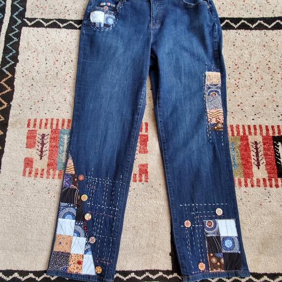 Refashioned and upcycled Ralph Lauren Chaps‎ denim jeans Size 16W - Picture 2 of 9